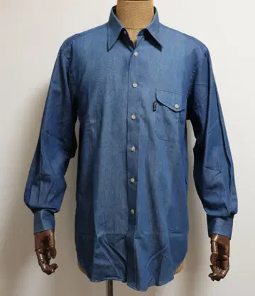 새상품 Aquascutum 데님 샴브레이 셔츠 데드스탁 빈티지