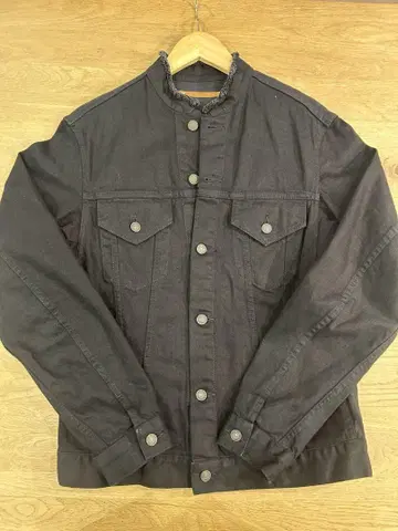 SCYE 프린지 칼라 데님 자켓 블랙