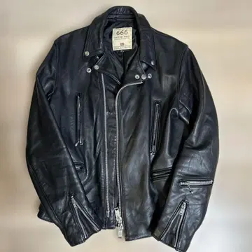 666 Leather Wear 더블 라이더 자켓 사이즈 36 블랙