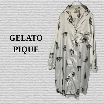 [ GELATO PIQUE ] 올 패턴 셔츠 원피스 고양이 프리 사이즈