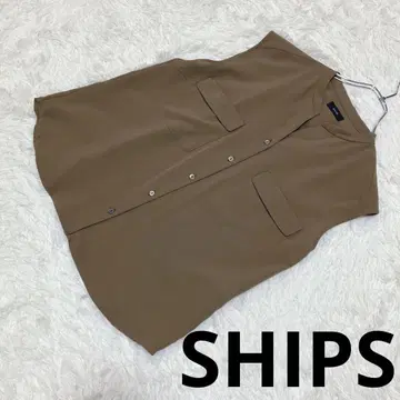 SHIPS 쉽스(F) 슬리브리스 블라우스 포멀 얇은 소재 브라운