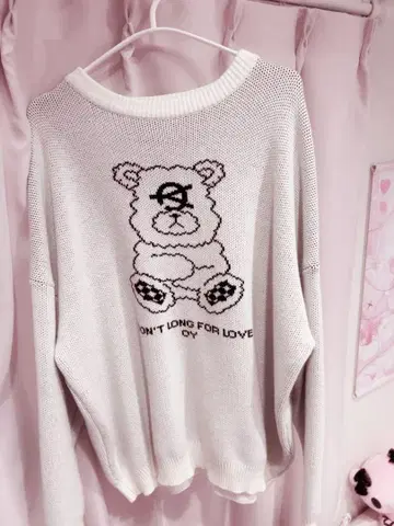 OY 니트 화이트 곰
