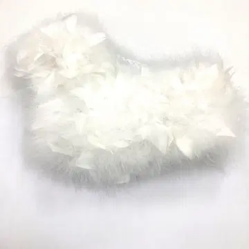 미사용 새상품 후리소데 성인식 파티 화이트 계열 스완숄 깃털숄