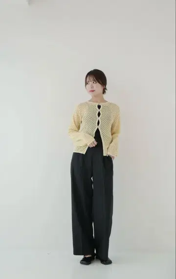 FRONT WAVE CROCHET LIKE KNIT CARDIGAN