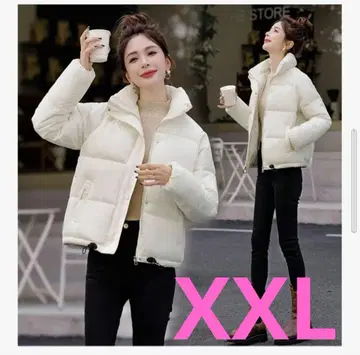 다운 코트 화이트 패딩 자켓 XXL 오샤레 패션