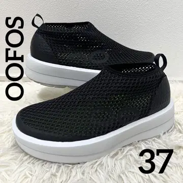 [ 새상품급 ] OOFOS 여성용 스니커즈 37 통굽 메쉬 블랙