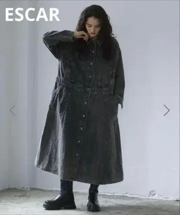 ESCAR 에스카 데님 원피스 롱 데님 셔츠 원피스