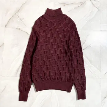 A17745 새상품급 라르디니 터틀 아란 니트 케이블 와인 M