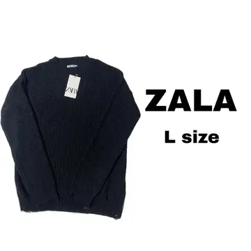 미사용 ZALA 데미지 니트 블랙 L 사이즈 남성용