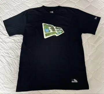 NEW ERA 지도 그래픽 T셔츠 블랙 XL
