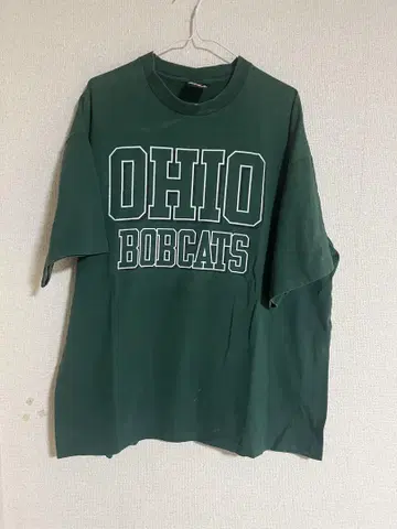 90년대 OHIO BOBCATS T셔츠 다크 그린