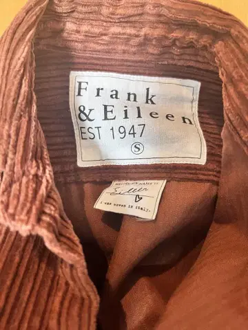Frank & Eileen 코듀로이 셔츠 S 브라운 미사용품