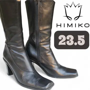 스퀘어토 숏부츠 롱 부츠 블랙 23.5 슬림 레그 HIMIKO