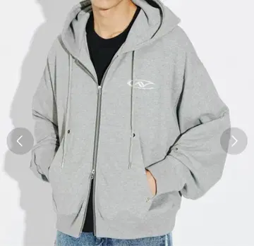 [ Neucon ] 로고 자수 더블 ZIP 볼륨 후드티