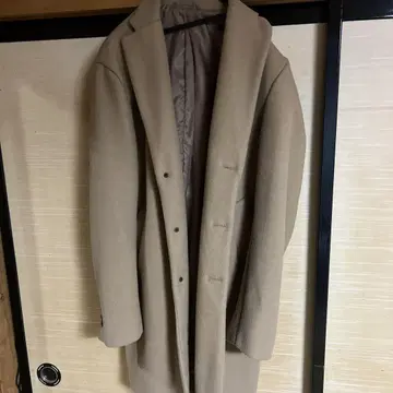 베이지 체스터 코트 울 혼방