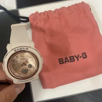 BABY-G 베이지 방수 시계 파우치 포함