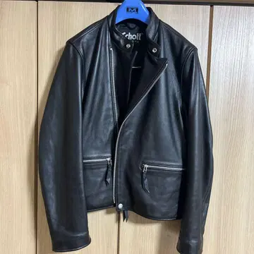쇼트 세미 더블 라이더 자켓 양가죽 새상품에 가까운