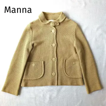 Manna 사슴 무늬 니트 자켓 가디건 베이지 M 둥근 카라