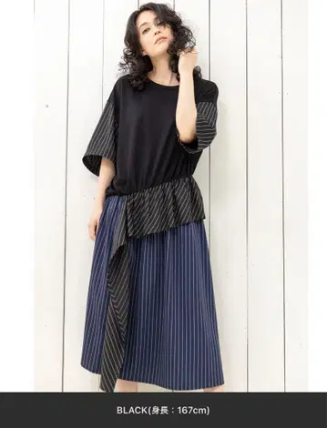 [ 새상품 ] OSMOSIS 절개 개더 원피스