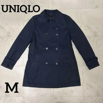 UNIQLO 네이비 롱 트렌치코트 더블 브레스트 코트 M