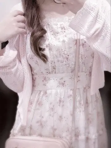 evelyn 레이스 프릴 티어드 원피스 + 시스루 프릴 가디건