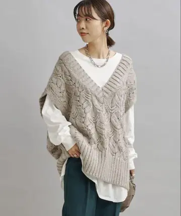 DouDou 모헤어 케이블 짜임 니트 베스트