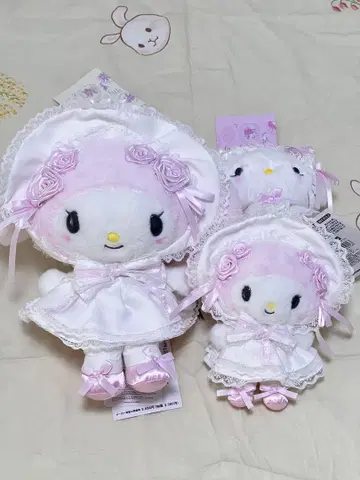 마이멜로디 봉제 인형 산리오 화이트 프릴 디자인