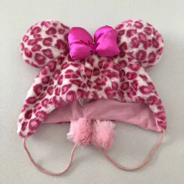 새상품급 미니 레오파드 무늬 표범 무늬 핑크 팬캡 모자 디즈니랜드