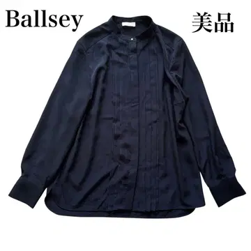 새상품급 Ballsey 클리어 데신 메탈 버튼 셔츠 블라우스 네이비 36