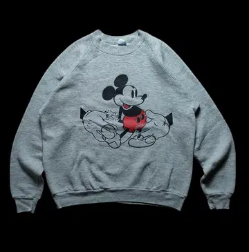 80s Disney 미키 맨투맨 XL 파랑 택 빈티지 스네이크