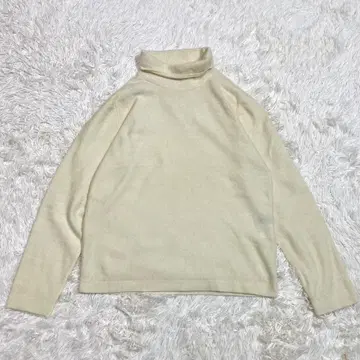 TOMORROW LAND 캐시미어 니트 스웨터 하이넥 크림색