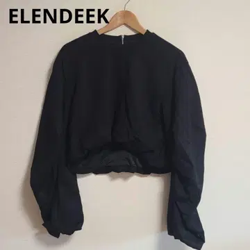 ELENDEEK 엘렌딕 볼륨 턱 슬리브 티셔츠 블랙 F
