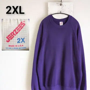 90s USA JERZEES 무지 맨투맨 래글런 슬리브 퍼플