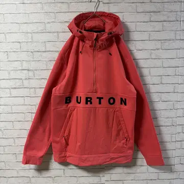 BURTON 아노락 후드티 하프 지퍼 플리스 이소재 핑크 L