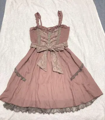 axesfemme 빅 리본 원피스 레이스 핑크 리즈리사 로리 공주