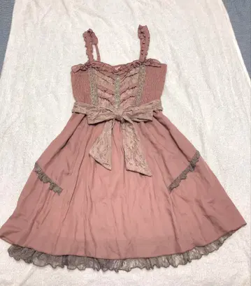 axesfemme 빅 리본 원피스 레이스 핑크 리즈리사 로리 공주