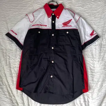 HONDA racing 피트 셔츠 반팔 워크 혼다 자수