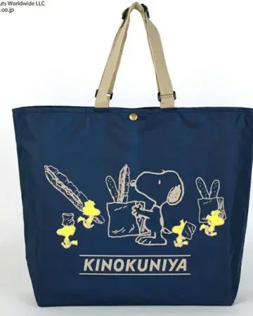 스누피 토트백 KINOKUNIYA 네이비