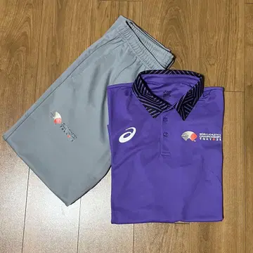 아식스 피케 셔츠 팬츠 세계 육상 M 사이즈