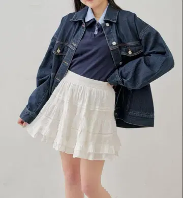 화이트 플레어 스커트 사이즈 F