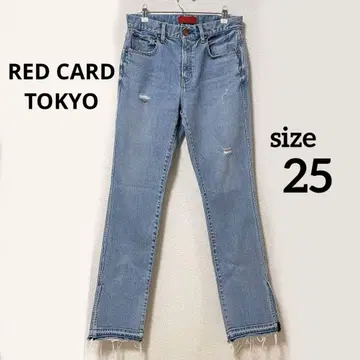 RED CARD TOKYO 슬릿 스트레이트 데님