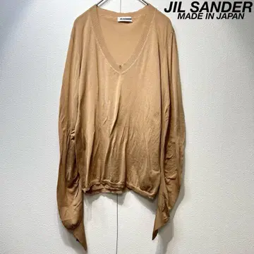 레어 JIL SANDER 고급 변형 커브 슬리브 디자인 리브 니트