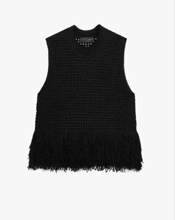 ZARA 2025aw 프린지 체크 패턴 니트탑