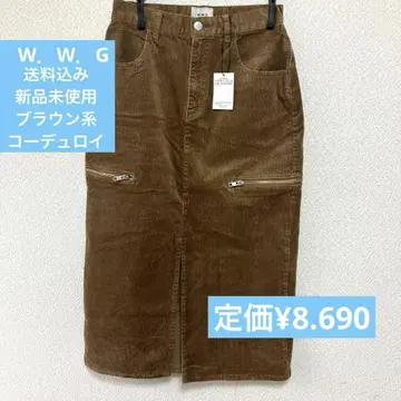 W.W.G 브라운 코듀로이 타이트 스커트 미사용 새상품 배송비 포함