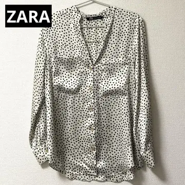 ZARA 자라 도트 무늬 새틴풍 블라우스