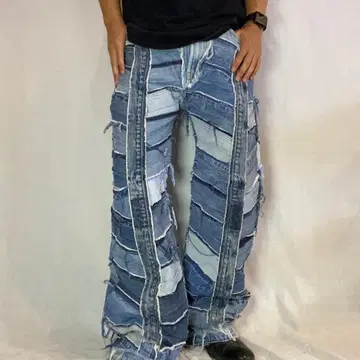 리메이크 데님 청바지 재구축 도킹 구제 의류