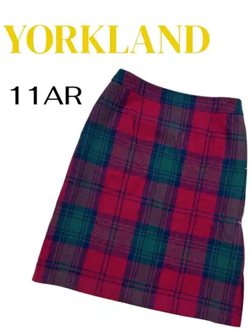 YORKLAND 타탄 체크 빨간색 스커트 11AR