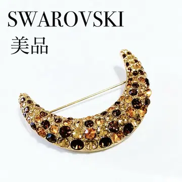 새상품급 SWAROVSKI 문 큐빅 브로치 S259045
