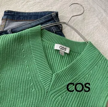 코스 COS 코튼100% 덩키 니트 베스트 그린