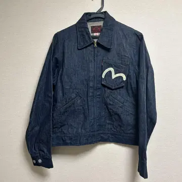 EVISU 에비수 데님 자켓 G 인디고 갈매기 페인트 38